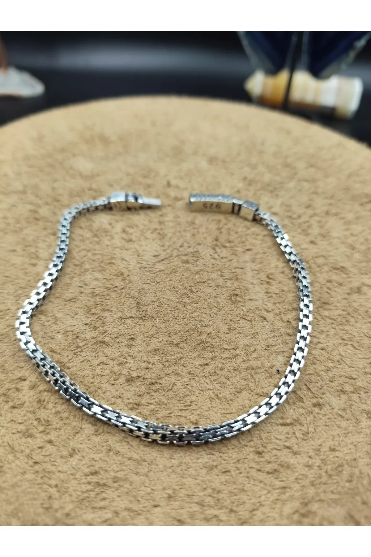 925 Ayar Gümüş Bileklik Kutu Zincir Model 21 cm 7 Gram