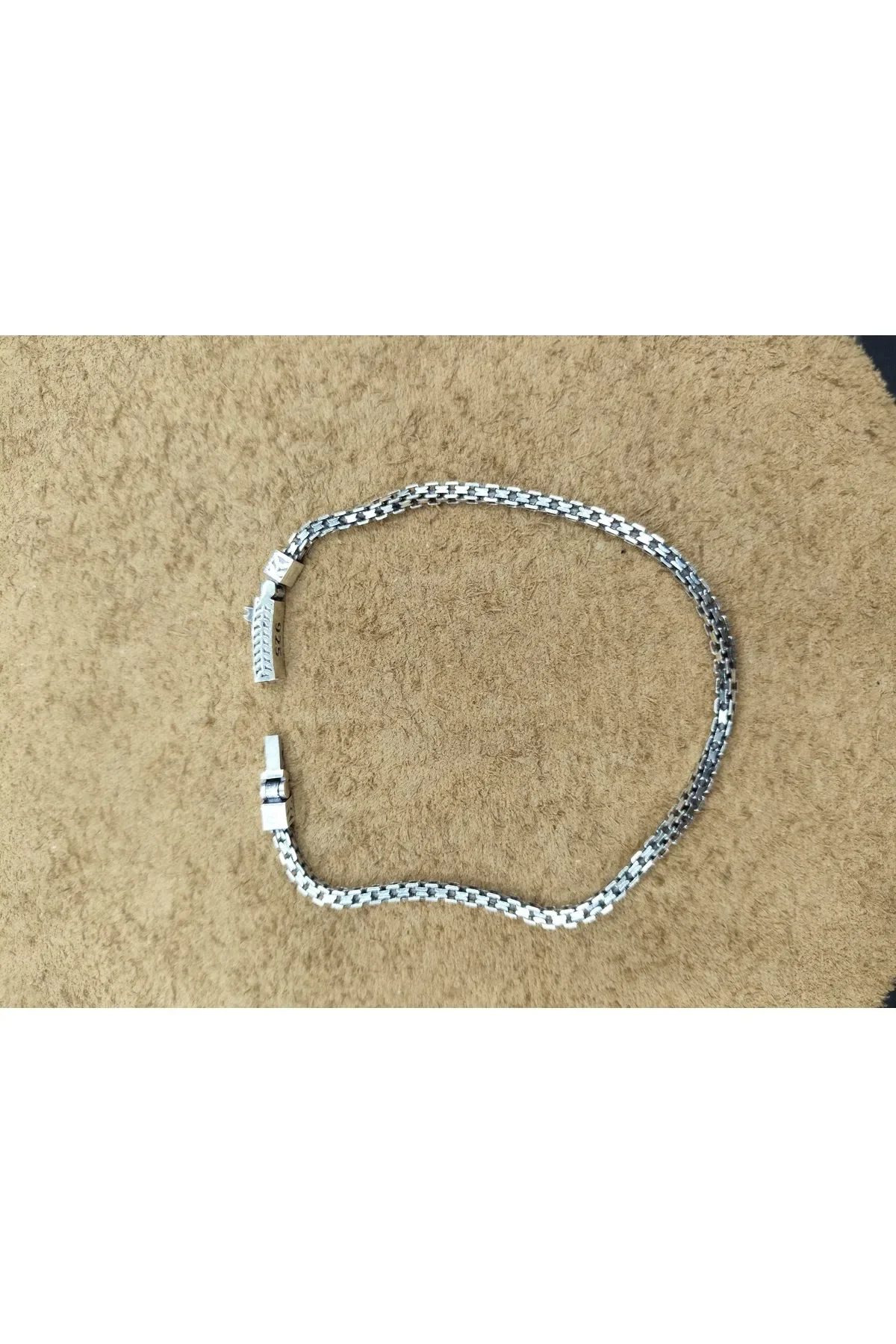925 Ayar Gümüş Bileklik Kutu Zincir Model 21 cm 7 Gram