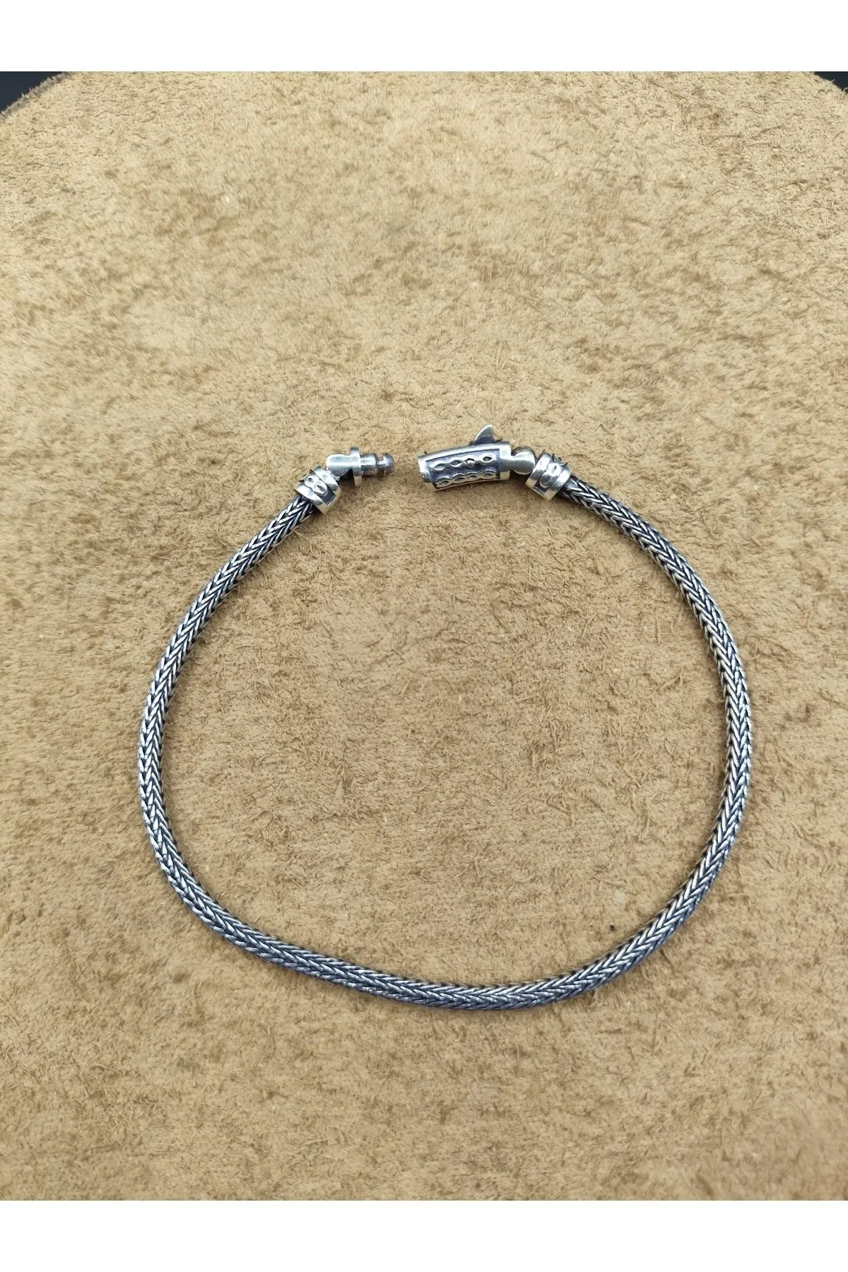925 Ayar Gümüş Bileklik Tilki Kuyruğu Zincir Model İnce 20 cm 8,5 Gram
