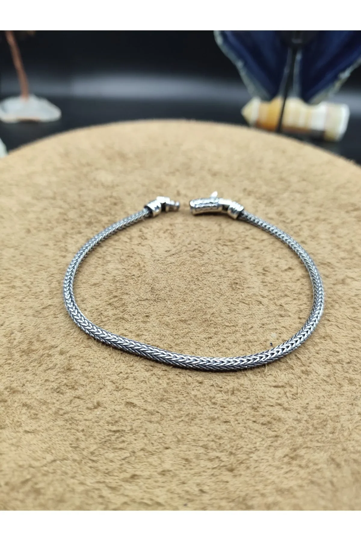 925 Ayar Gümüş Bileklik Tilki Kuyruğu Zincir Model İnce 20 cm 8,5 Gram