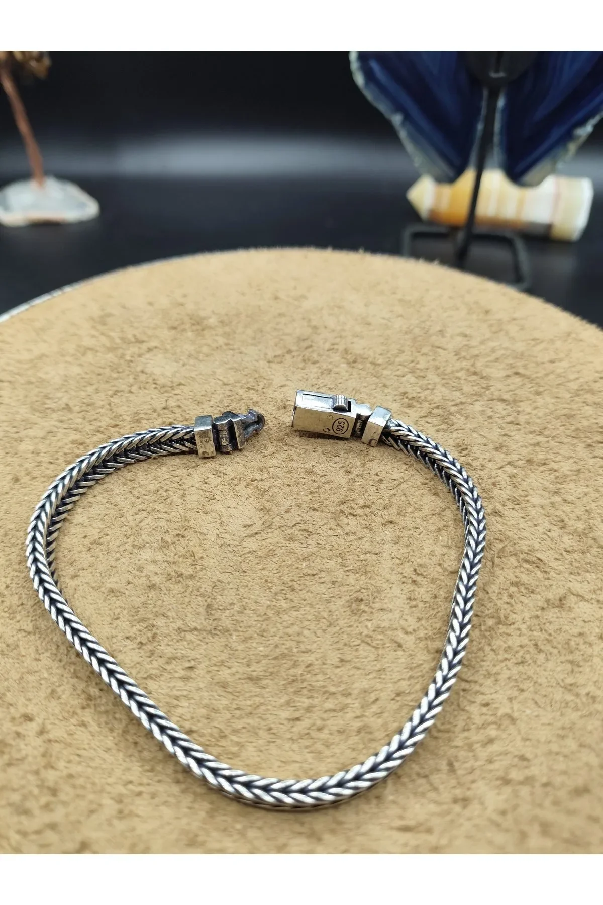 925 Ayar Gümüş Bileklik Balıksırtı Zincir Model Kalın 21 cm 18 Gram