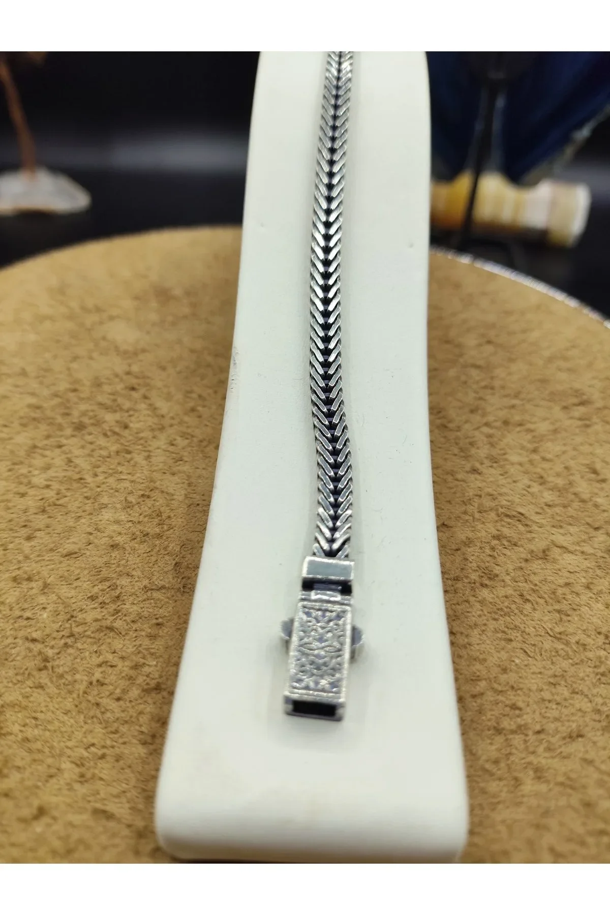 925 Ayar Gümüş Bileklik Balıksırtı Zincir Model Kalın 21 cm 18 Gram