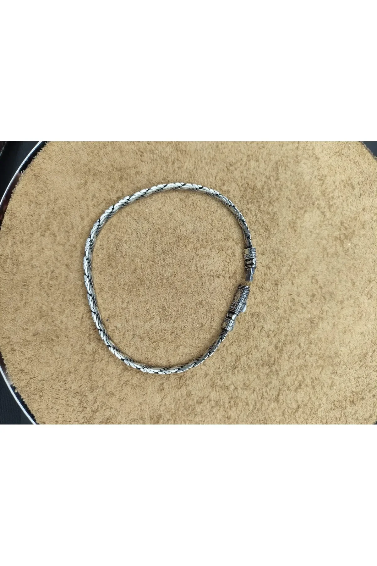 925 Ayar Gümüş Bileklik Dalga Örgü Zincir Model Geniş 21 cm 12 Gram