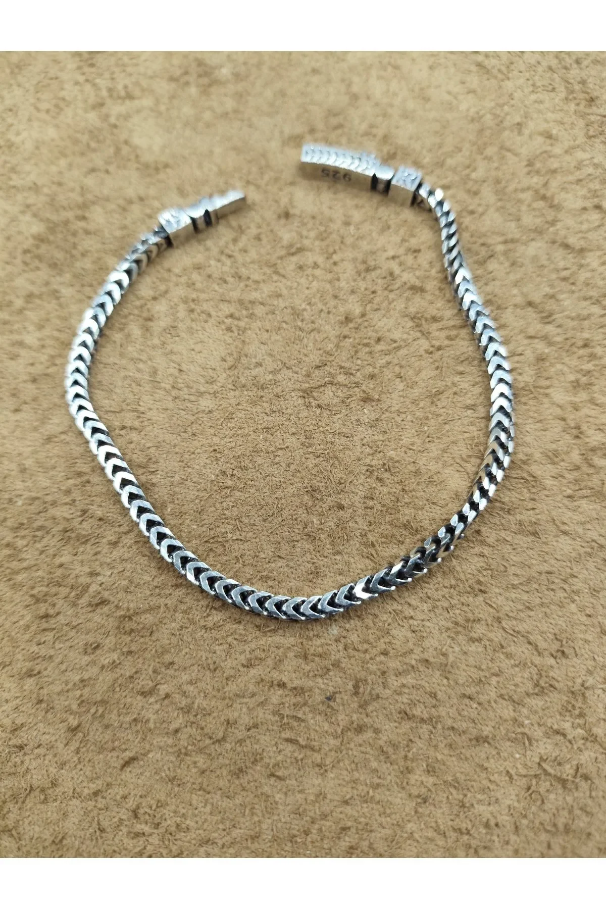 925 Ayar Gümüş Bileklik Balıksırtı Zincir Model 20 cm 8,4 Gram