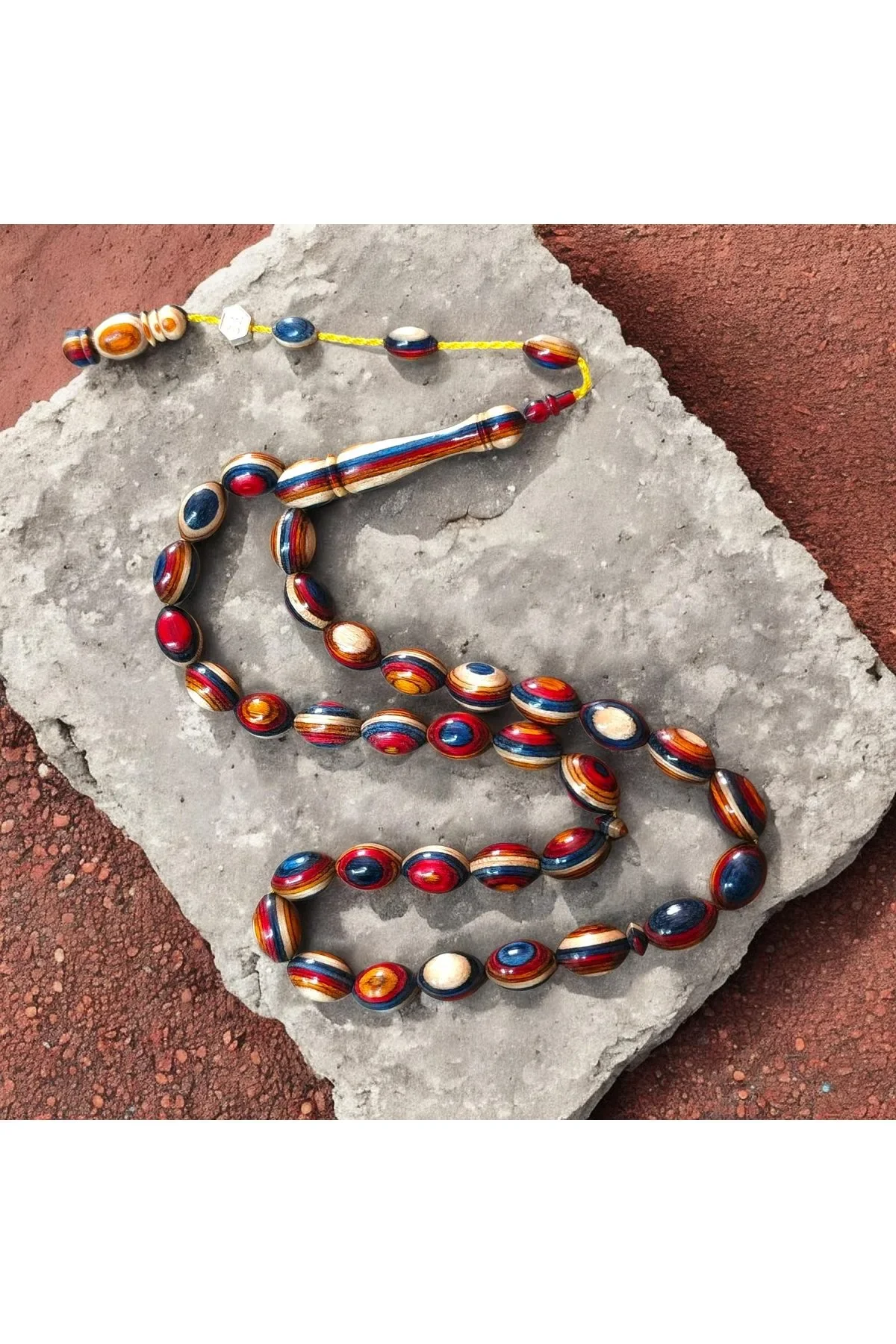 Kafur Ağacı Arpa Kesim Usta Yapımı Ve İmzalı (8x12mm) Tesbih