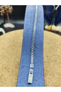 925 Ayar Gümüş Bileklik Kutu Zincir Model 21 cm 7 Gram