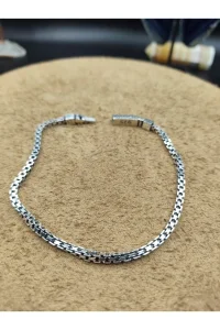 925 Ayar Gümüş Bileklik Kutu Zincir Model 21 cm 7 Gram
