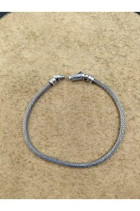 925 Ayar Gümüş Bileklik Tilki Kuyruğu Zincir Model İnce 20 cm 8,5 Gram