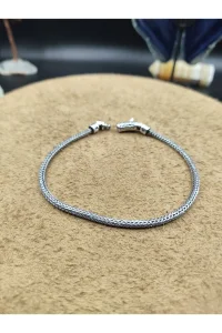 925 Ayar Gümüş Bileklik Tilki Kuyruğu Zincir Model İnce 20 cm 8,5 Gram