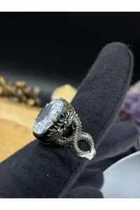 Erkek Gümüş Yüzük Beyaz Zirkon Taşlı 925 Ayar