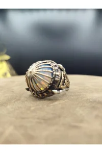Erkek Gümüş Yüzük Kubbe Tasarım 925 Ayar