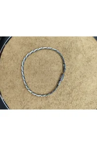 925 Ayar Gümüş Bileklik Dalga Örgü Zincir Model Geniş 21 cm 12 Gram