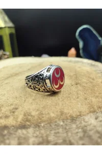 Erkek Gümüş Yüzük 3 Hilal Motifli 925 Ayar