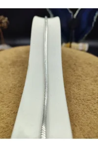 925 Ayar Gümüş Bileklik Yılan Zincir Model Yuvarlak 20 cm 14 Gram