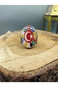 Erkek Gümüş Yüzük 16 Türk Devleti 925 Ayar