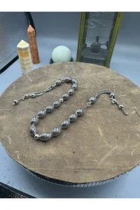 925 Ayar Gümüş Tesbih Arpa Kesim Fizyon Model El İşçiliği