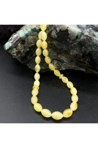 El Yapımı Damla Kehribar Tesbih – 28 cm, 6mm Çap, 6.50g Kehribar, 11.37g