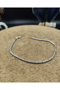 925 Ayar Gümüş Bileklik Kral Zincir Model Sade 20 cm 4,5 Gram