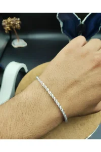 925 Ayar Gümüş Bileklik Halat Zincir Model Parlak 21 cm 3,6 Gram