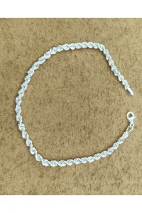 925 Ayar Gümüş Bileklik Halat Zincir Model Parlak 21 cm 3,6 Gram