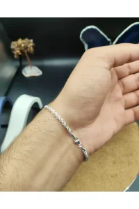 925 Ayar Gümüş Bileklik Halat Zincir Model Parlak 21 cm 3,6 Gram