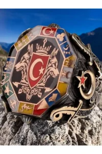 Erkek Gümüş Yüzük Çift Bozkurt 16 Türk Devleti Ay Yıldız Motifli 925 Ayar