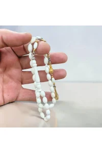 Deve Kemiği Arpa Kasım Bronz Üzeri Rodaj Kaplama Püsküllü Tesbih