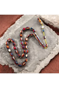 Kafur Ağacı Arpa Kesim Usta Yapımı Ve İmzalı (8x12mm) Tesbih