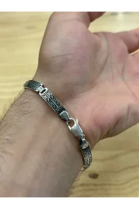 925 Ayar Gümüş Radyum Kaplama Opal Taşlı Bileklik Şık Tasarım