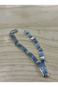 925 Ayar Gümüş Radyum Kaplama Opal Taşlı Bileklik Şık Tasarım
