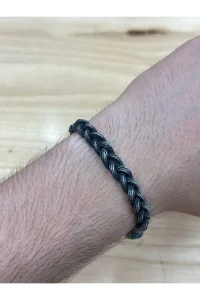 925 Ayar Gümüş Oksitli Kazaz El Yapımı Opal Taşlı Bileklik