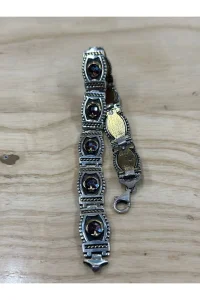 925 Ayar Gümüş Ay Yıldız Opal Taşlı Bileklik