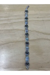 925 Ayar Gümüş Ay Yıldız Figürlü Oval Hasır Opal Taşlı Erkek Bileklik