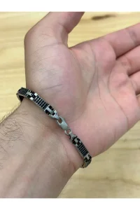 Radyum Kaplama Gümüş Erkek Bileklik - Şık Gündelik Kullanım İçin İdeal - 925 ayar gümüş