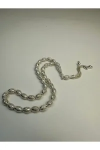 925 Ayar Gümüş Fizyon Arpa Kesim Tesbih El Yapımı Koleksiyonluk