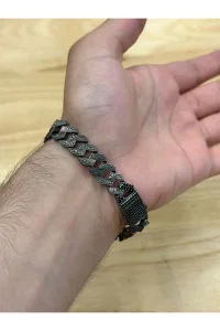 925 Ayar Gümüş Gurmet Zincir Kalem İşçilikli Opal Taşlı Bileklik