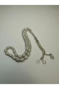 925 Ayar Gümüş Fizyon Kapsül Kesim Tesbih El Yapımı Koleksiyonluk