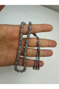 925 Ayar Gümüş Oksitli Fizyon Kapsül Kesim Tesbih El Yapımı