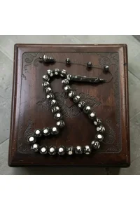 Kuka Tesbih İşlemeli Küre Kesim 10x10 mm - Sistem Püsküllü 30 cm