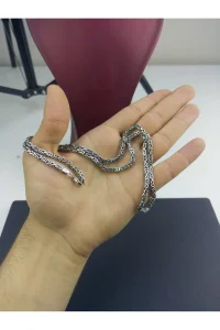 925 Ayar Gümüş Kral Zincir Kolye El İşçiliği