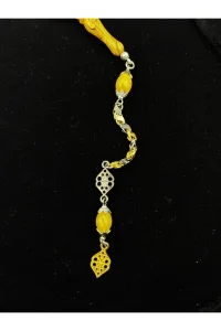 Ateş Kehribarı Tesbih 33 Boncuklu Püsküllü Erkek Hediyelik 36 cm