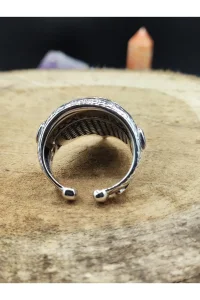 Erkek Gümüş Yüzük Mavi Zirkon Taşlı 925 Ayar