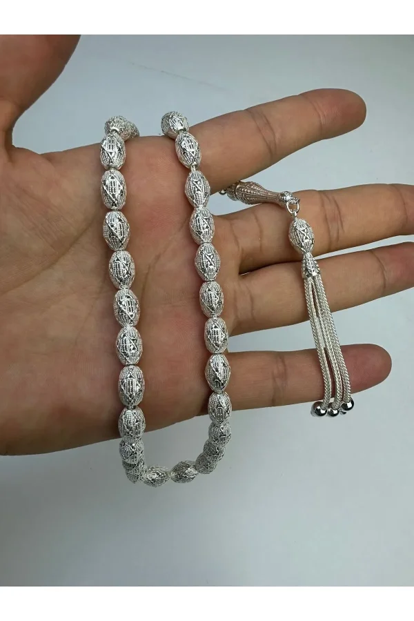 925 Ayar Gümüş Fizyon Kapsül Kesim Tesbih El Yapımı